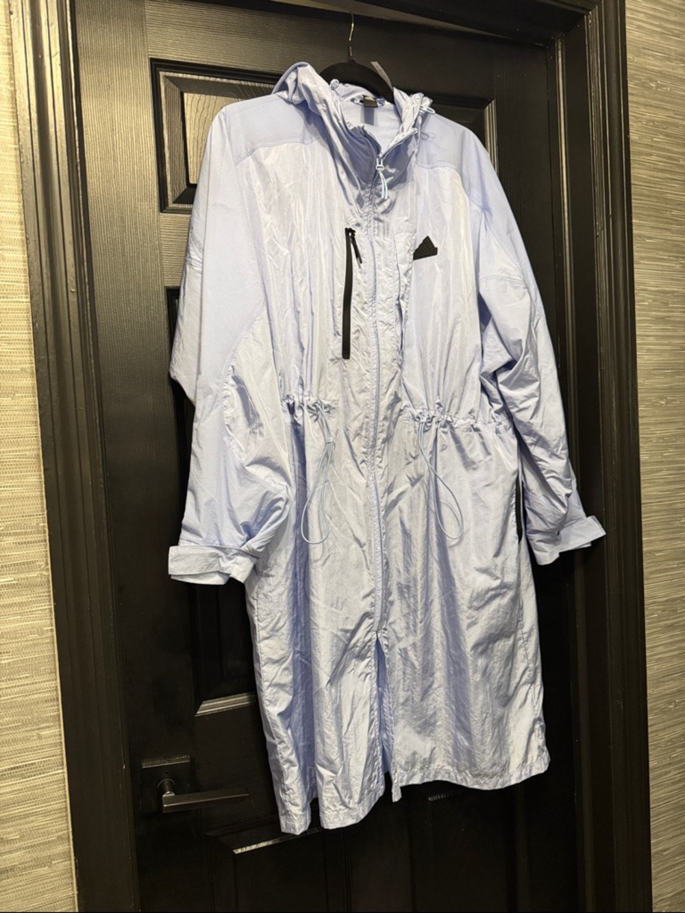 adidas Lavender Hooded Cinch Waist Windbreaker